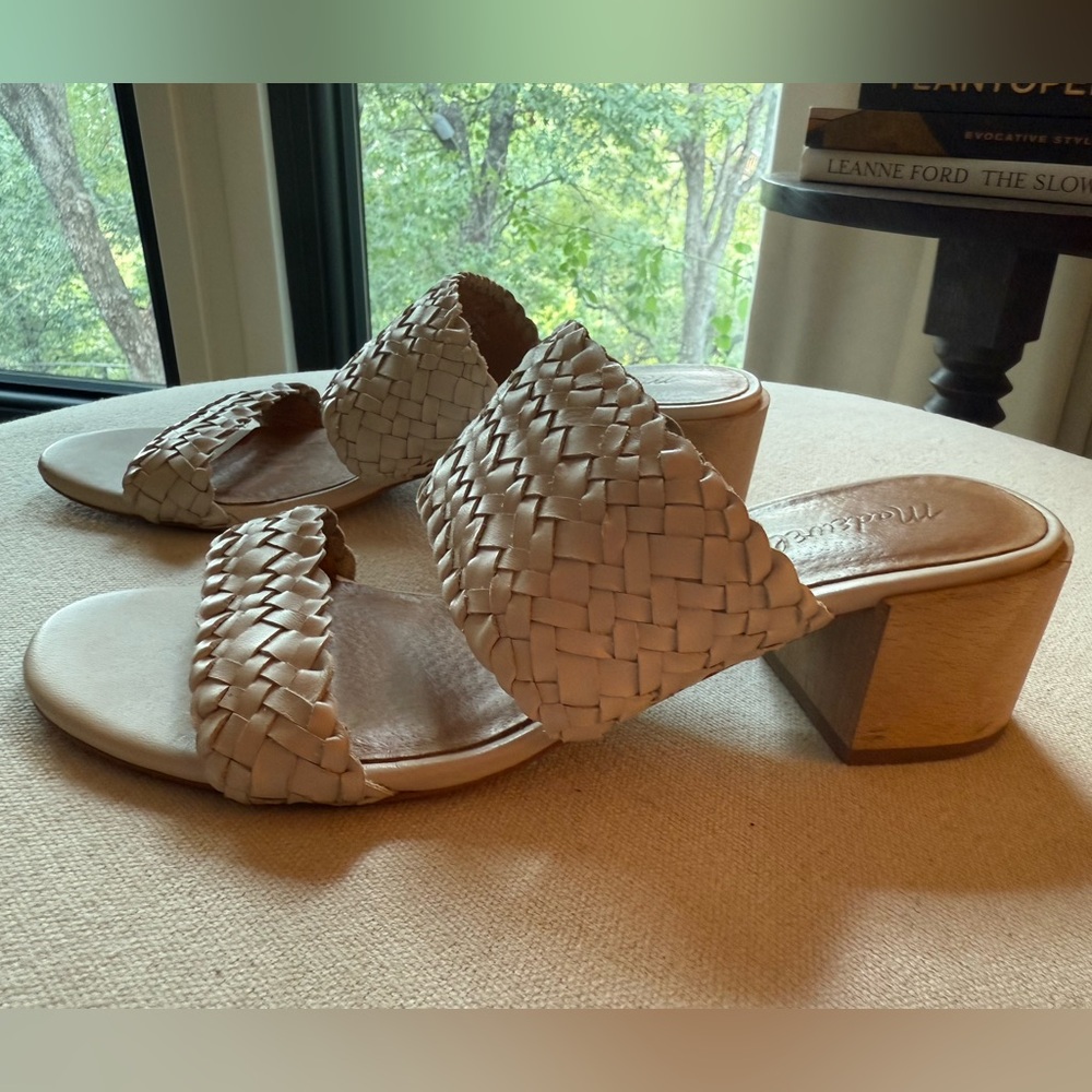 MADEWELL leather woven strap sandal in cream, W size 9 - Picture 6 of 7